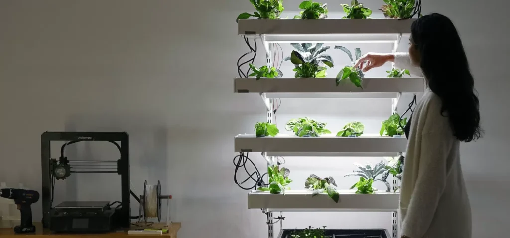 Optimal placement of grow lights and heat mats in hydroponic systems.