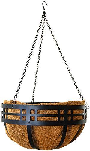 4 Pack of Panacea 82176 Mission Hanging Baskets, Black, 14