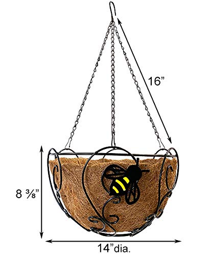 Panacea 81452 Bee-Conscious Hanging Basket, Black, 14