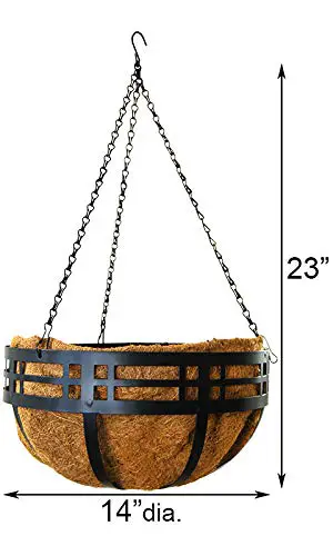 4 Pack of Panacea 82176 Mission Hanging Baskets, Black, 14