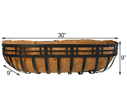 Panacea Set of 2 82175 Mission Deck Planter Boxes, Black, 30