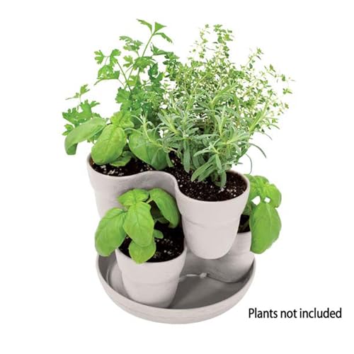 EMSCO Bloomers Stackable Flower Tower Planter – Holds up to 9 Plants – Great Both Indoors and Outdoors – White