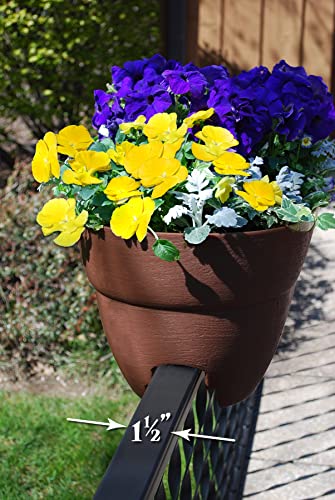 Emsco Group Bloomers Railing Planter with Drainage Holes – 24