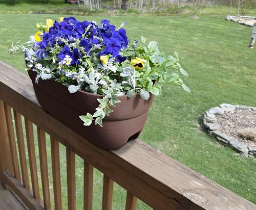 Emsco Group Bloomers Railing Planter with Drainage Holes – 24