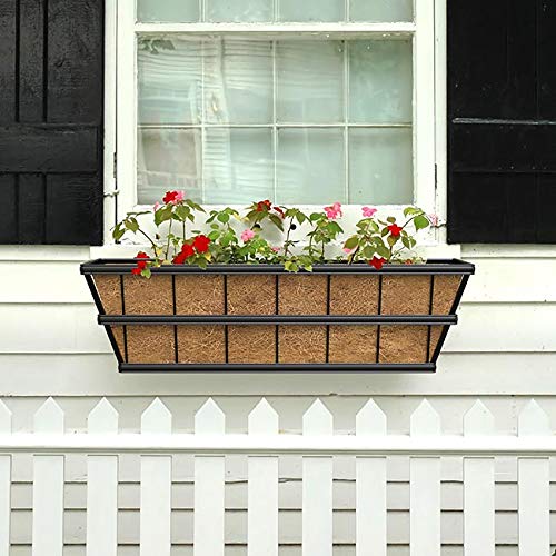 Panacea 81436 Modern Farmhouse Deck Planter Box, Black, 30.25