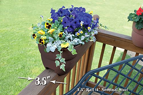 Emsco Group Bloomers Railing Planter with Drainage Holes – 24