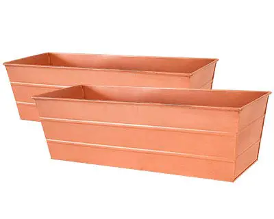Achla Designs Copper Plated Flower Boxes, Medium, 23.5