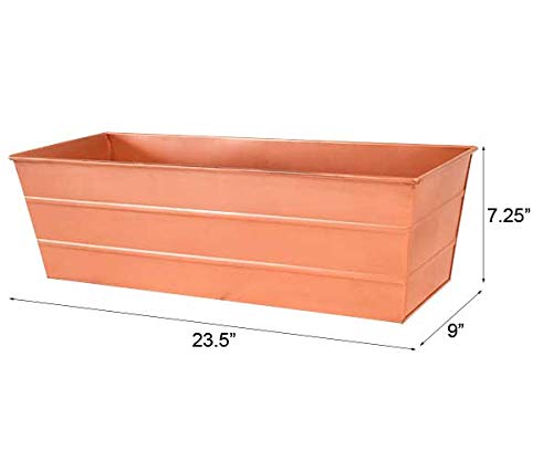 Achla Designs Copper Plated Flower Boxes, Medium, 23.5