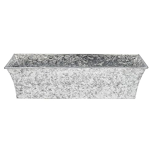 Achla Embossed Galvanized Planter Boxes, Gray, 24