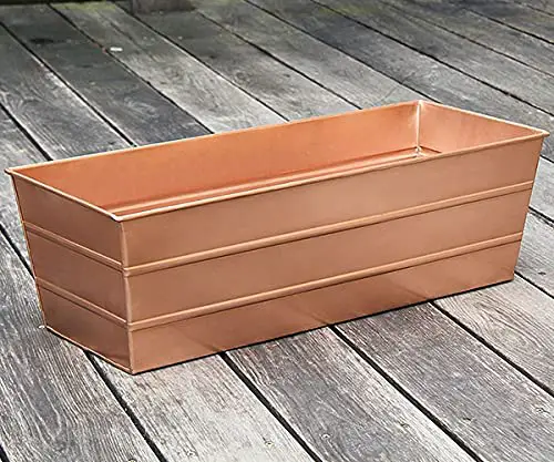 Achla Designs Copper Plated Flower Boxes, Medium, 23.5