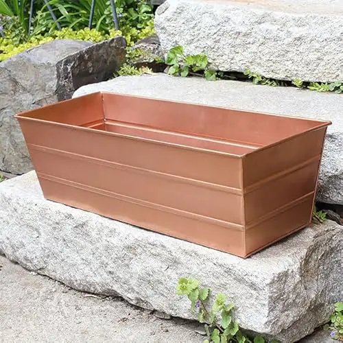 Achla Designs Copper Plated Flower Boxes, Medium, 23.5